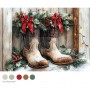 A4 Decoupage Fiber - Farmhouse Noel