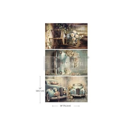 Decoupage Decor Tissue Paper Pack - Retro Rose Ride
