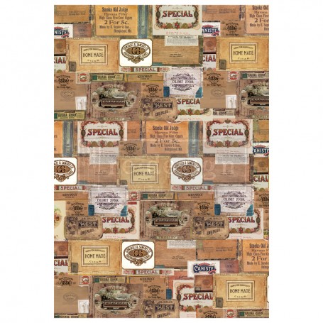 TRANSFER VINTAGE CIGAR BOX 55x81 cm
