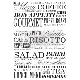 TRANSFER DELICIOUS MENU 58x78 cm