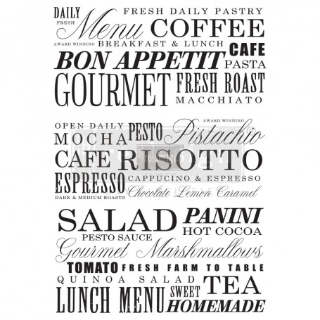 TRANSFER DELICIOUS MENU 58x78 cm