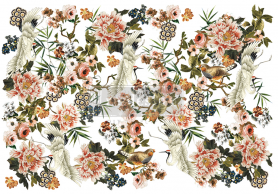 TRANSFER ELEGANCE & FLOWERS 122x90 cm