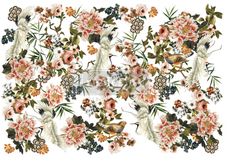 TRANSFER ELEGANCE & FLOWERS 122x90 cm