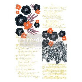 TRANSFER CECE FLEUR NOIR 61 x 89 cm
