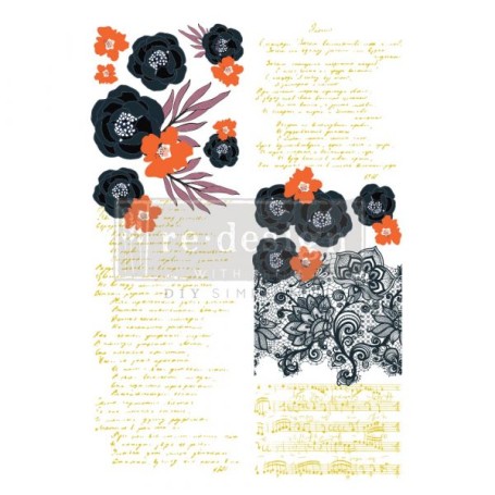 TRANSFER CECE FLEUR NOIR 61 x 89 cm