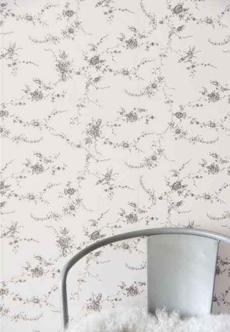 CARTA DA PARATI VITE FLOREALE - FRENCH GREY