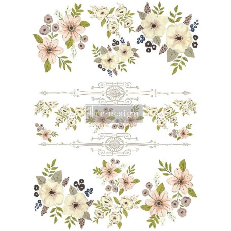TRANSFER PAINTED FLORALS 61x89 cm