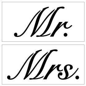 STENCIL MR. E MRS. 25 x 12 cm