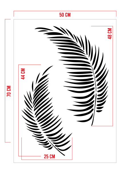 STENCIL PALM LEAVES 50X 70 cm