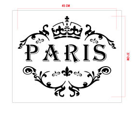 STENCIL PARIS 45 x 37 cm