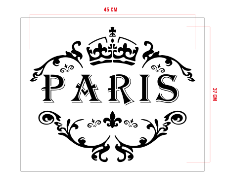STENCIL PARIS 45 x 37 cm