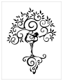 STENCIL DONNA ALBERO 16,5 x 22 cm