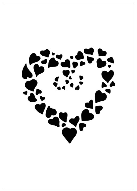 STENCIL CUORE 15 x 15 cm