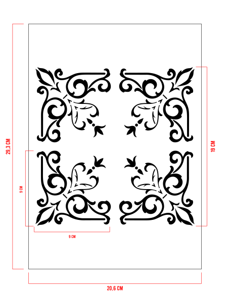 STENCIL POKER DI ANGOLO 19 x 19 cm