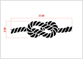 STENCIL CORDA CON NODO 22 x 6 cm