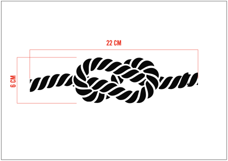 STENCIL CORDA CON NODO 22 x 6 cm