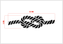 STENCIL CORDA CON NODO 22 x 6 cm