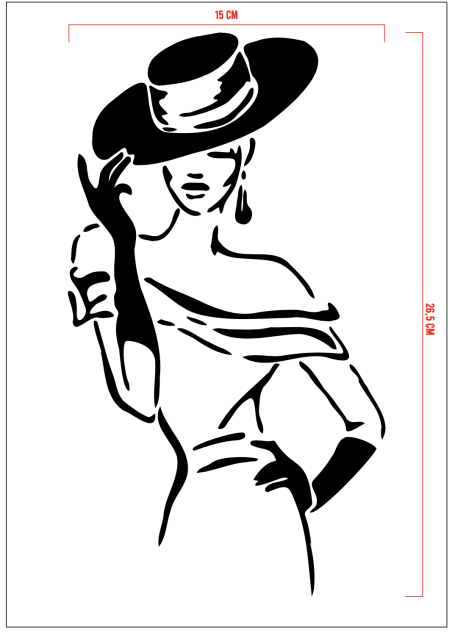 STENCIL WOMAN 15 x 26,5 cm