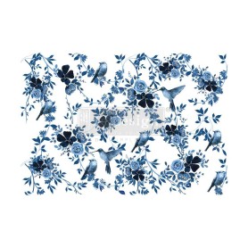 TRANSFER PRETTY IN BLUE 61x89 cm