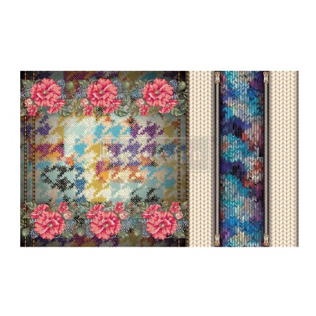 FOGLIO PER DECOUPAGE CECE LOVELY STITCHES 48,3 x 76,2 cm