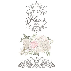 TRANSFER LA VIE EST UNE FLEUR 43x68,6 cm