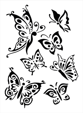 STENCIL FARFALLE 45 x 60 cm