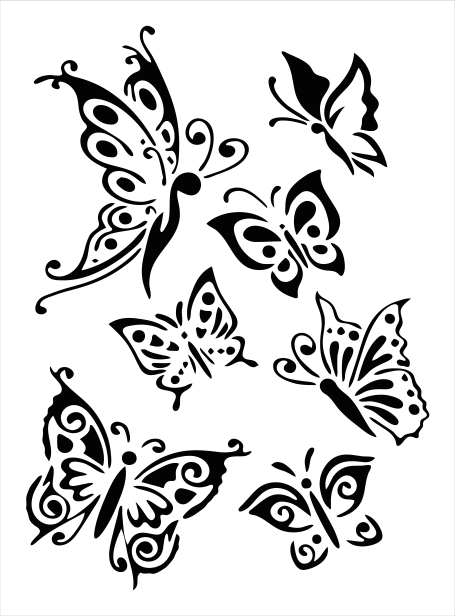 STENCIL FARFALLE 45 x 60 cm
