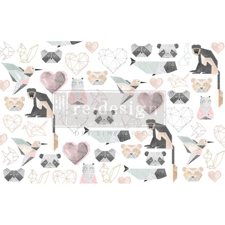 FOGLIO PER DECOUPAGE ORIGAMI LOVE 48,3 x 76,2 cm