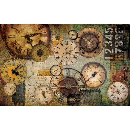FOGLIO PER DECOUPAGE LOST IN TIME 49,5 x 76,2 cm
