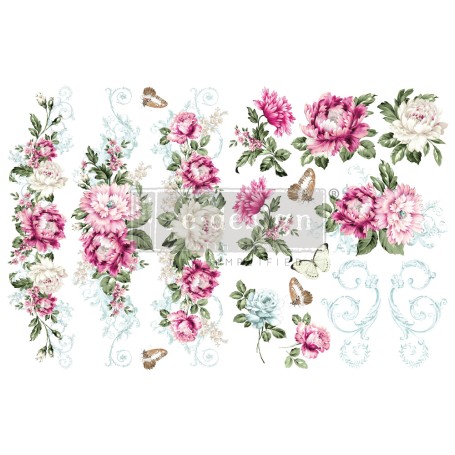 H2O TRANSFER SPRINGTIME PEONIES 27,9 x 21,5 cm