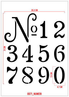STENCIL NUMERI 26,5 x 31 cm