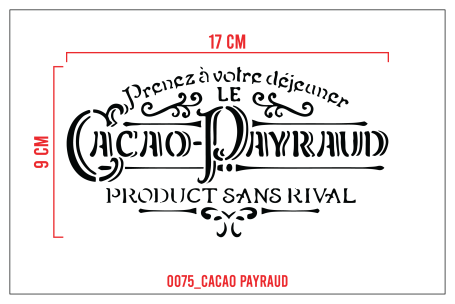 STENCIL CACAO PAYRAUD 17 x 9 cm