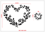 STENCIL FLORAL HEART 40,6 x 29,3 cm