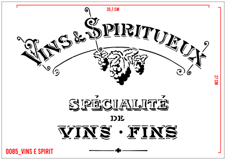 STENCIL VINS E SPIRIT 35,7 x 27 cm