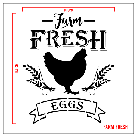 STENCIL FARM FRESH 14,5 x 17,5 cm