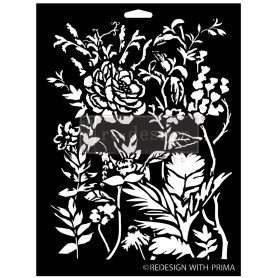 STENCIL CERULEAN BLOOMS