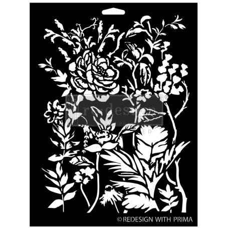 STENCIL CERULEAN BLOOMS