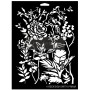 STENCIL CERULEAN BLOOMS
