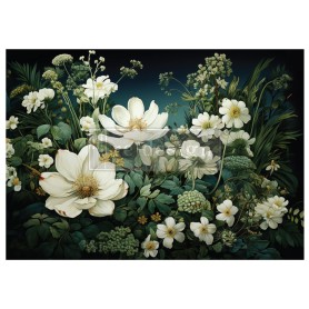FOGLIO PER DECOUPAGE CONTRAST OF NIGHT AND PETAL