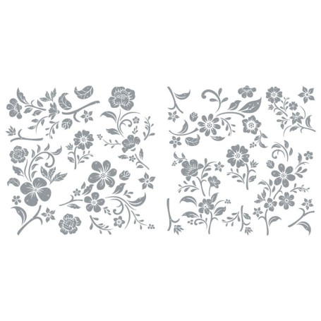 TRANSFER HOKUS POKUS BLOOMS SILVER